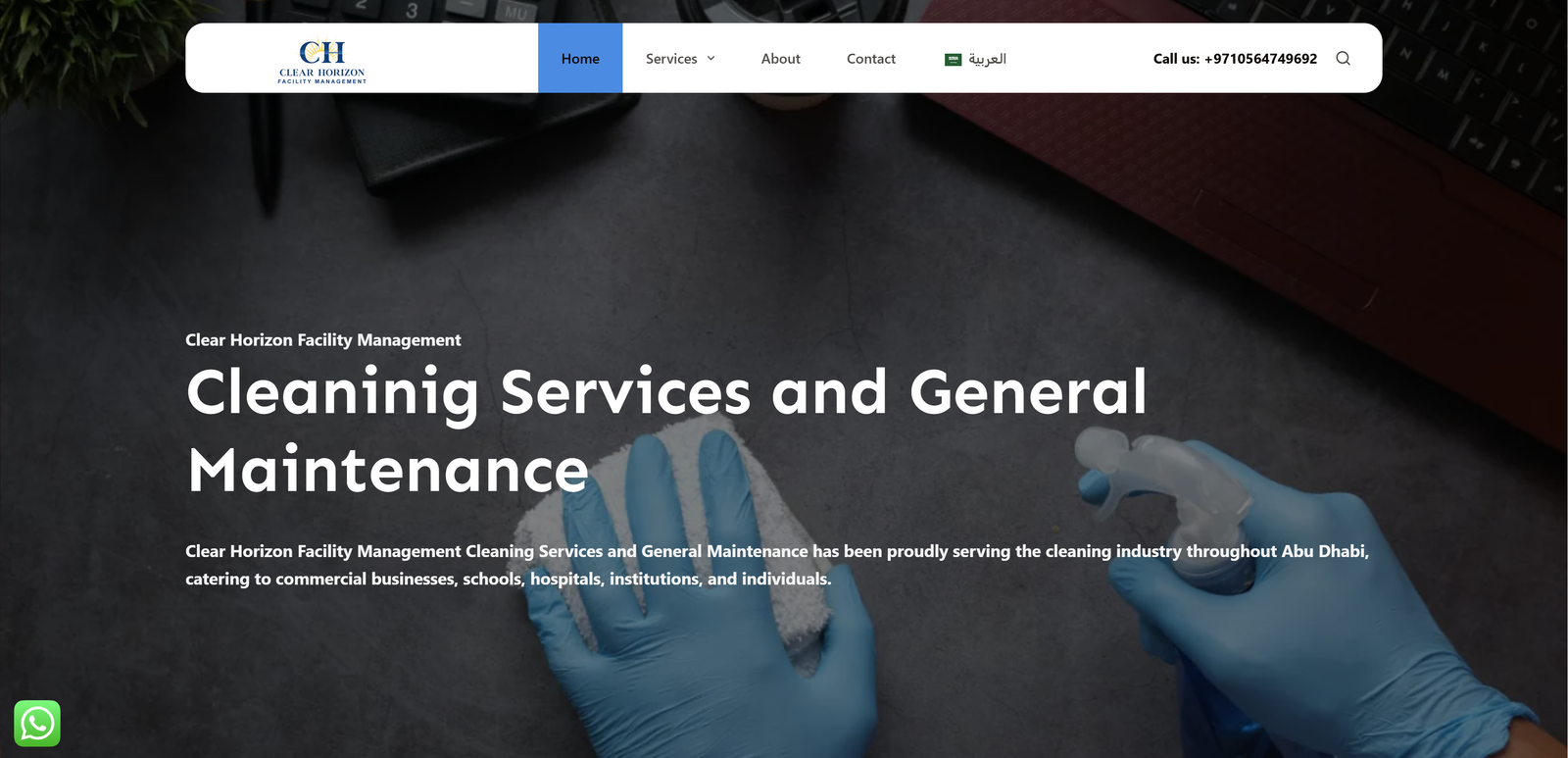 Clear Horizon Cleaning & Maintenance Services Website featured image
