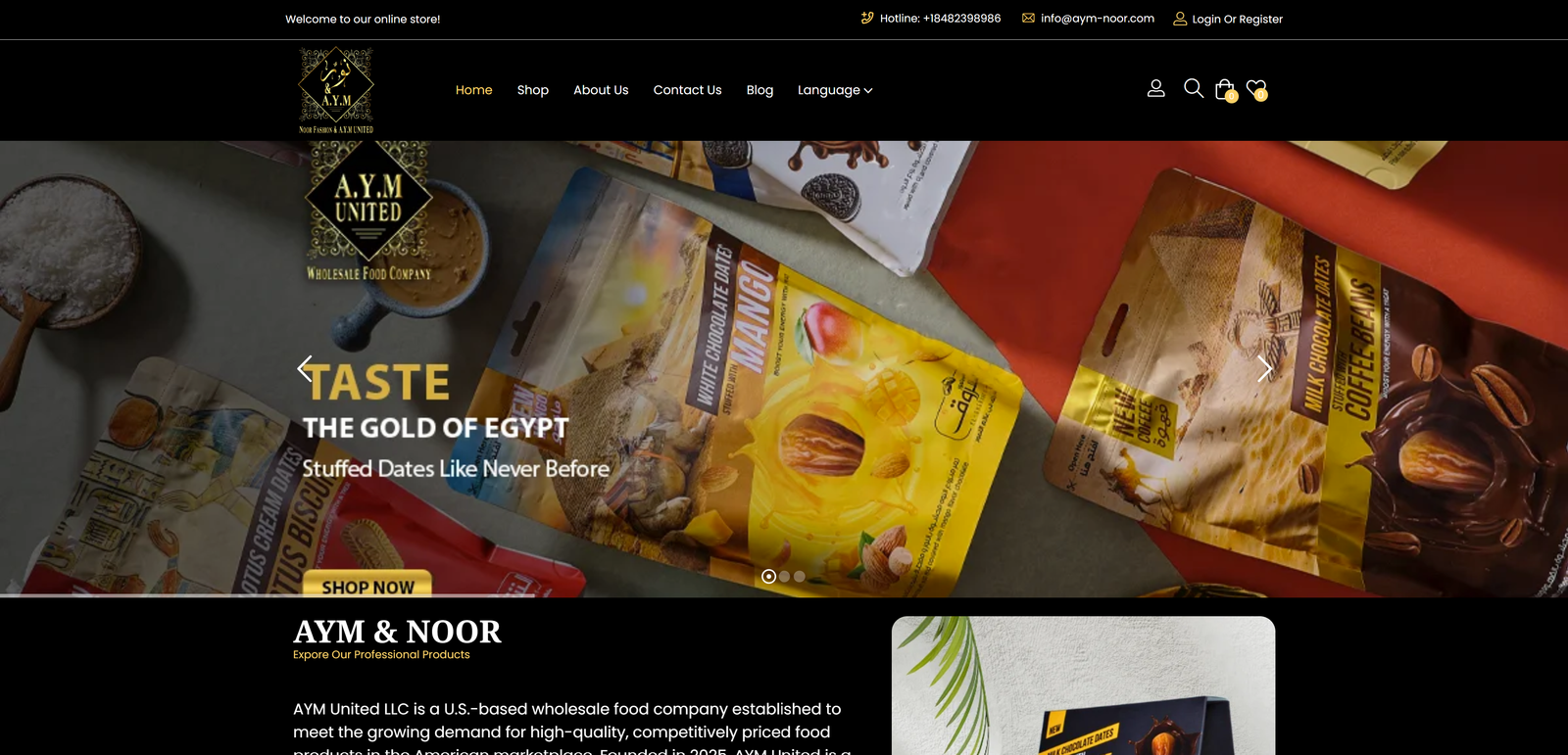 AYM Noor eCommerce Website featured image